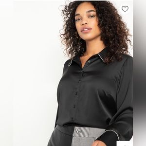 Button Down Blouse with Crystal Detail